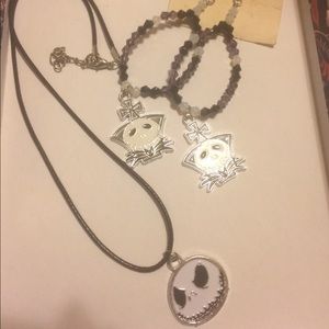 *SALE* Necklace & Earrings - Jack Skellington! Set